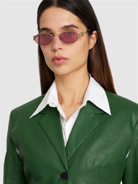 luisa via roma miu miu|Round metal sunglasses .